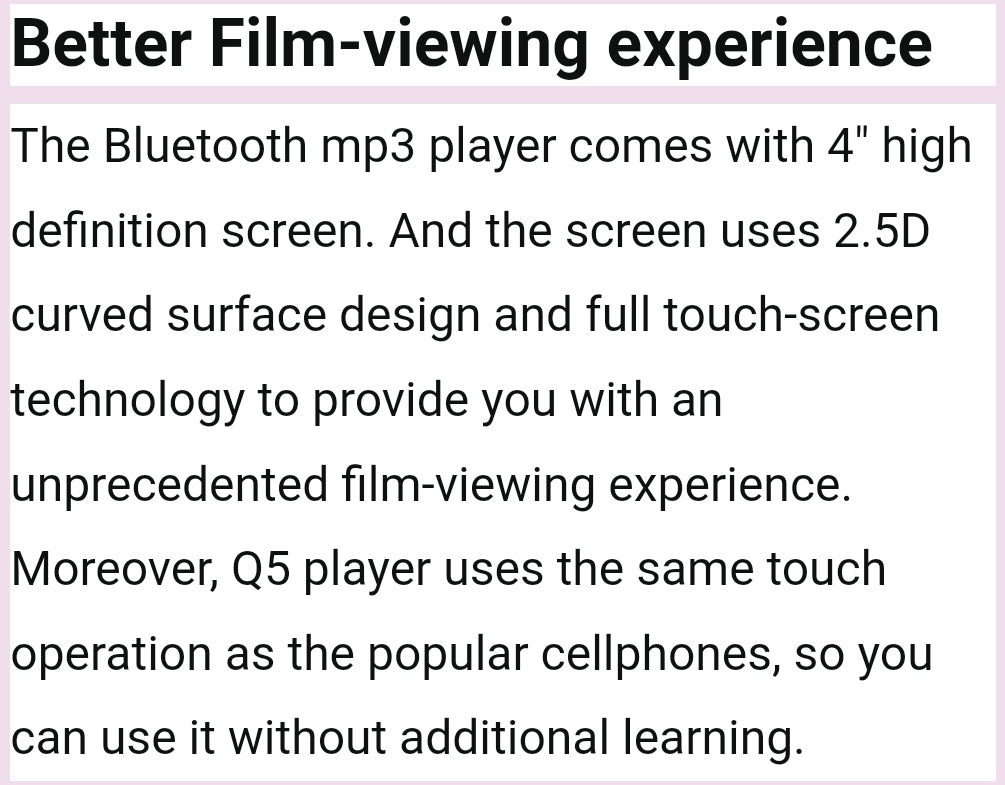 Portable WiFi MP4 Player Bluetooth MP5 HiFi Sound Music  MP3 Player 4.0 "Full Touch Screen FM/Recorder/Browser/Support Max 512GB