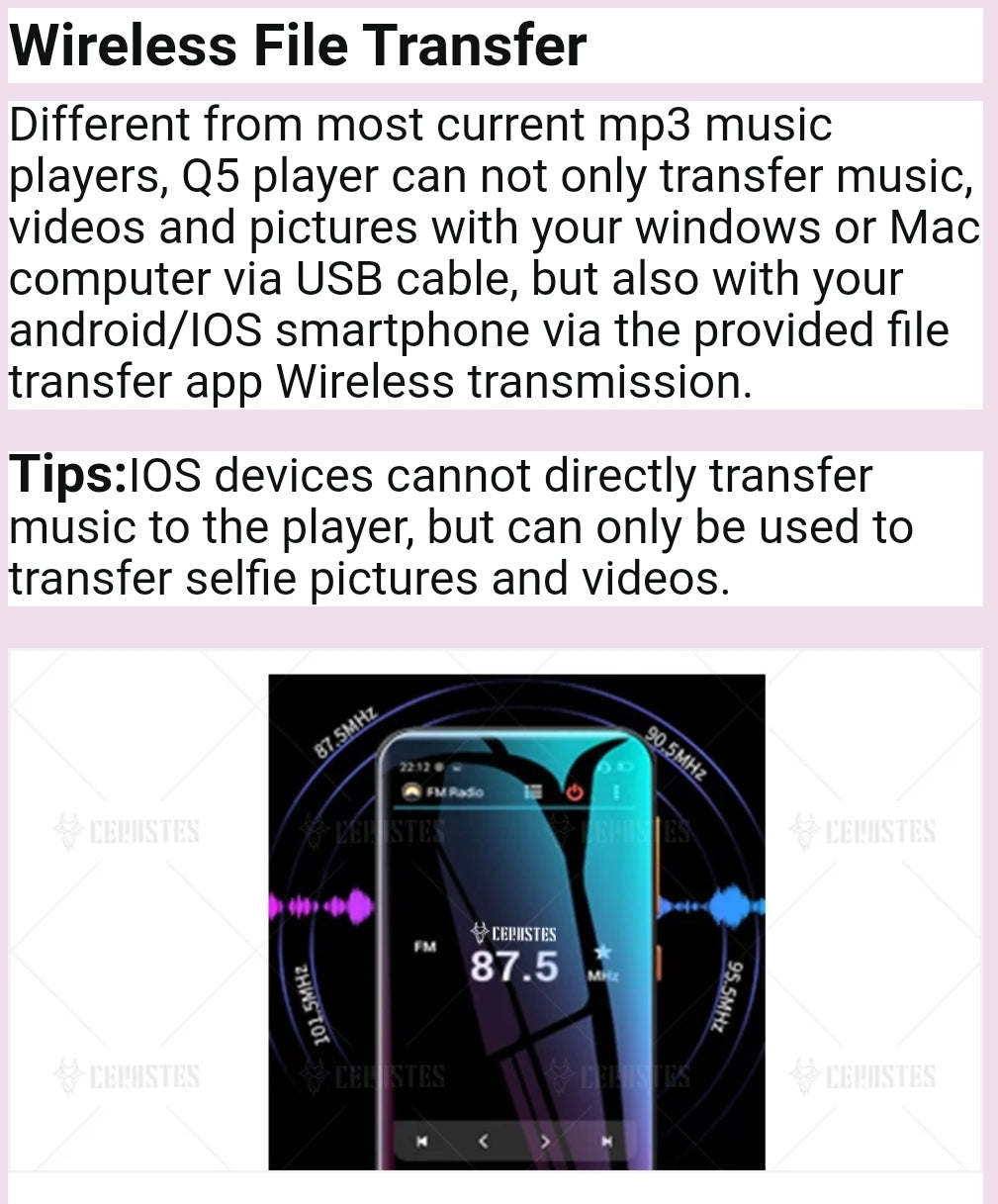 Portable WiFi MP4 Player Bluetooth MP5 HiFi Sound Music  MP3 Player 4.0 "Full Touch Screen FM/Recorder/Browser/Support Max 512GB