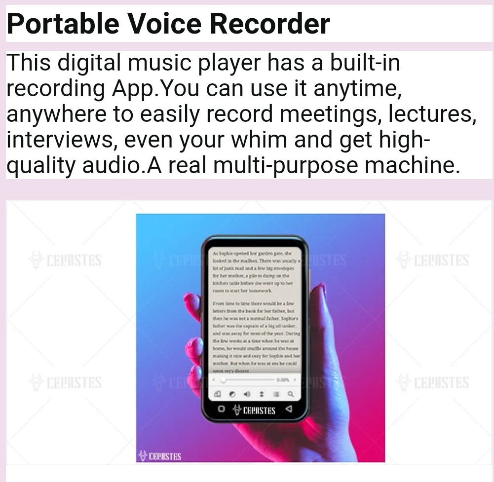 Portable WiFi MP4 Player Bluetooth MP5 HiFi Sound Music  MP3 Player 4.0 "Full Touch Screen FM/Recorder/Browser/Support Max 512GB