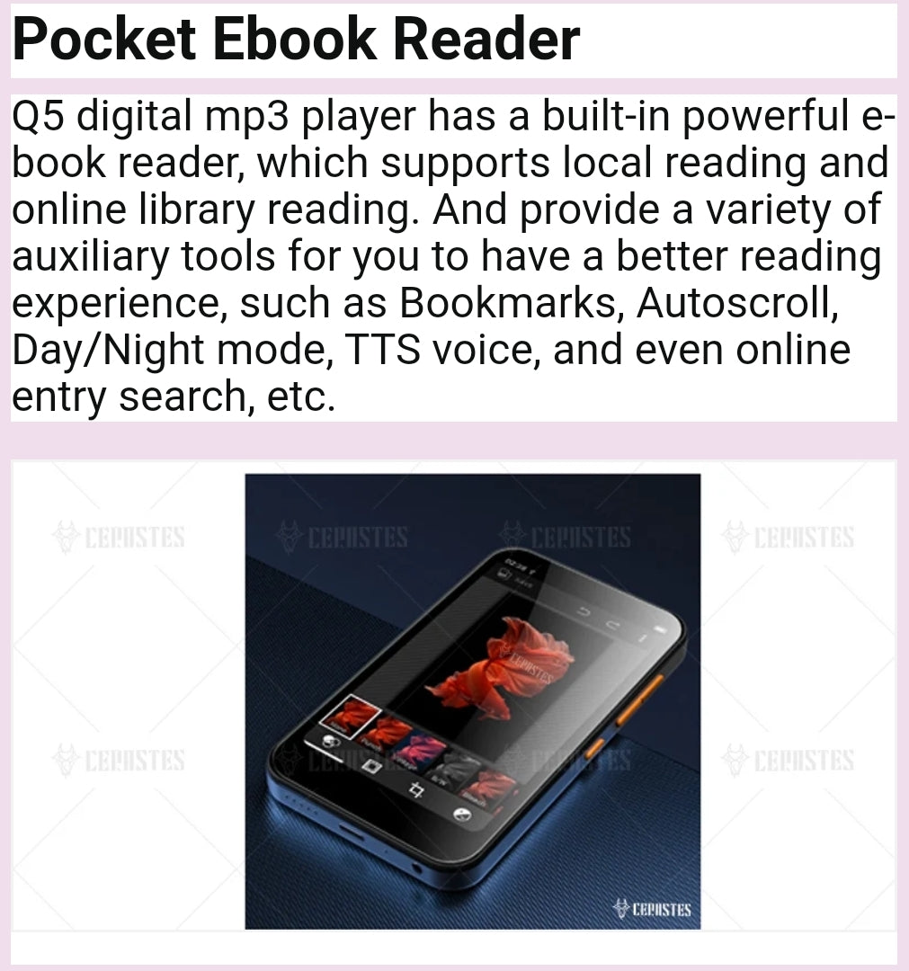 Portable WiFi MP4 Player Bluetooth MP5 HiFi Sound Music  MP3 Player 4.0 "Full Touch Screen FM/Recorder/Browser/Support Max 512GB