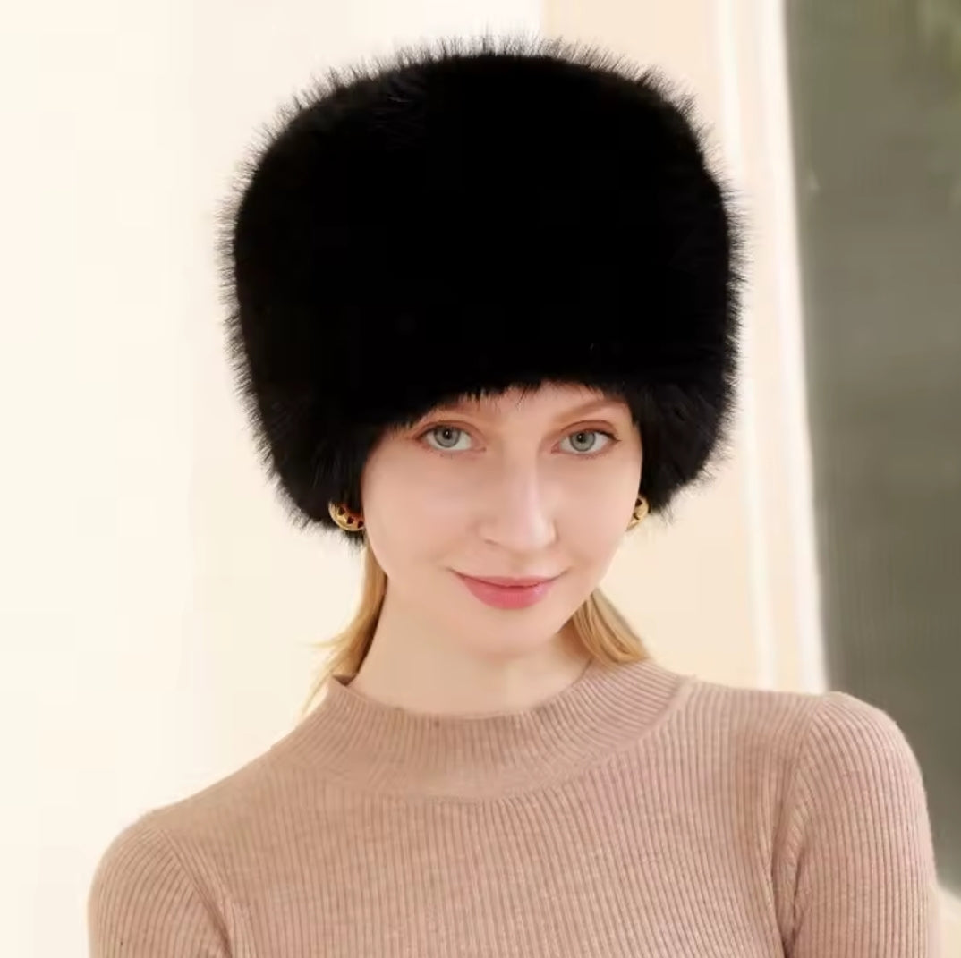 Big Faux Fur Fluffy Bucket Hat for Women Luxury Plush Winter Hat Thicken Snow Oversized Fur Bucket Hat Soft Big Panama Cap