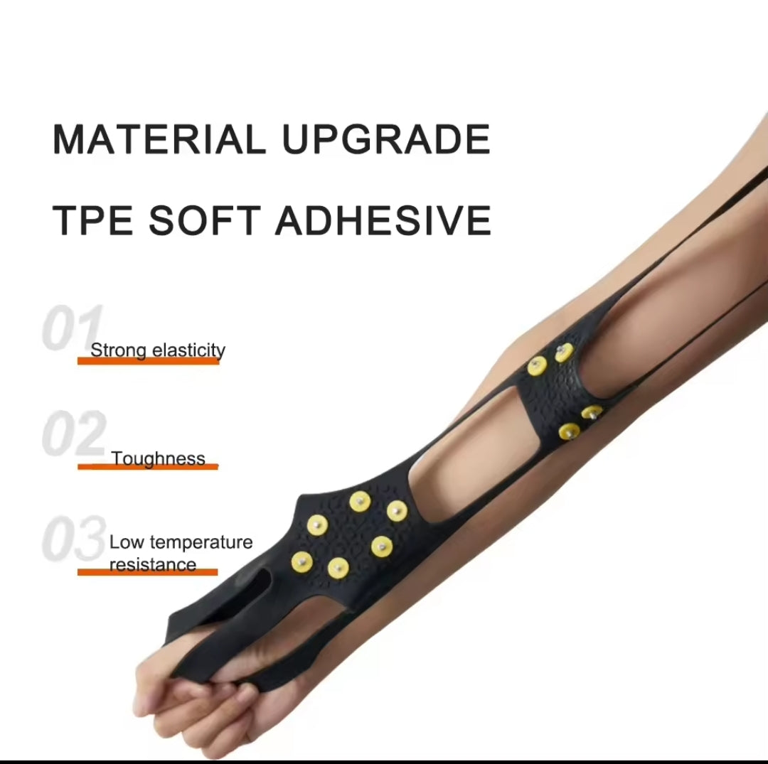 10 Studs Snow Ice Claw Anti-Skid Snow Ice Thermo Plastic Elastomer Climbing Shoes Spikes Grips Cleats Over Shoes Covers Crampons