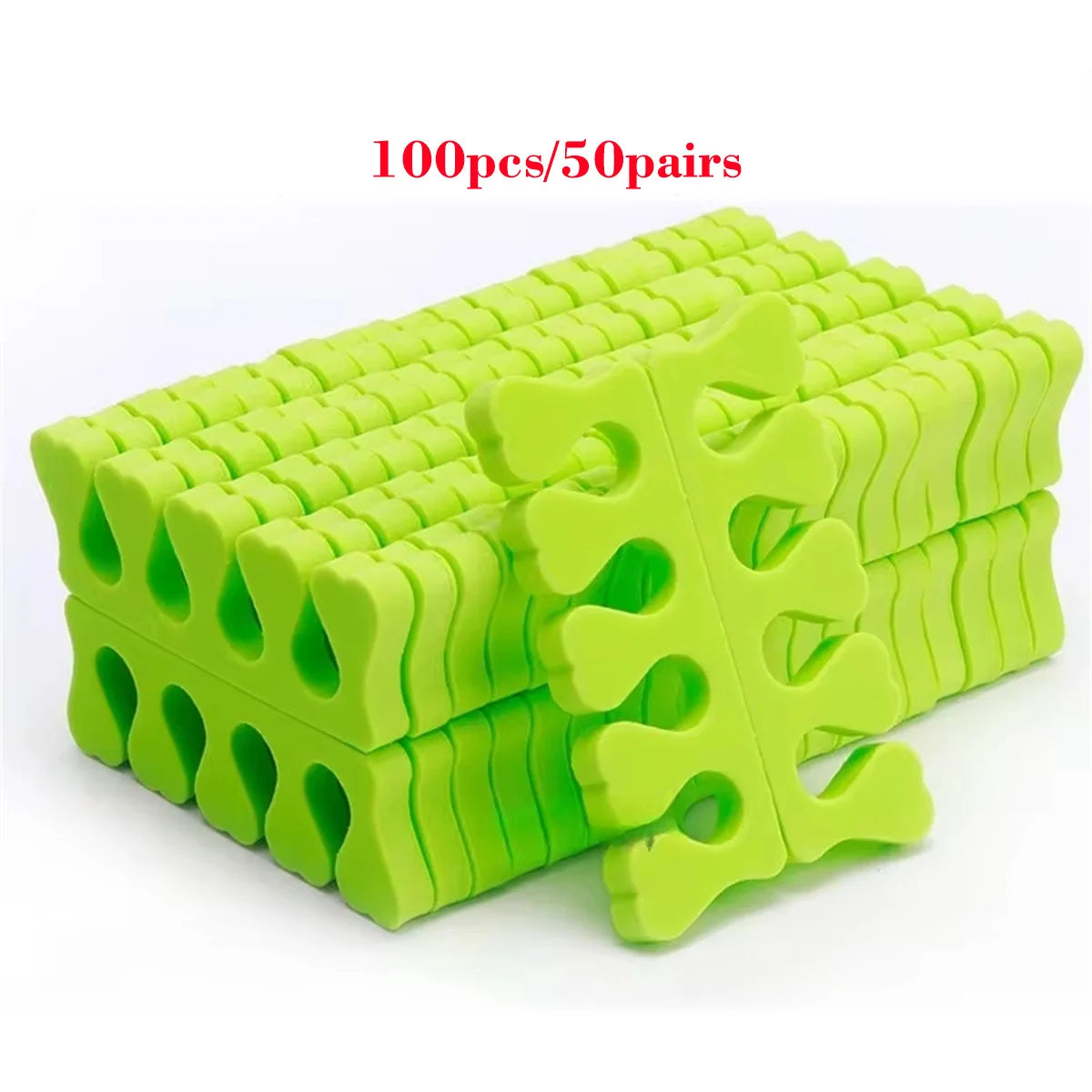 100pcs/50pairs 3 Colors Sponge Toe Finger Separator Manicure Set Toe Splitte for Nail Polish Enhancement Painting and Polishing Tools