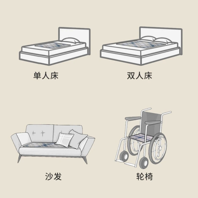 5 Colors Washable Incontinence Pads for Elderly & Pets - Leak-Proof Bed Care Mats, Ideal for Menstruation & Home Use Bedding Accessories