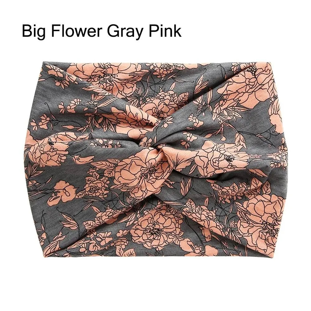 NEW Arrivals 29 Colors/Patterns Sports Bohemian Wide Cotton Stretch Headbands Women Headwrap Yoga Hair Bands Headwear Bandana Twisted Wide Headbands Hair Accessories