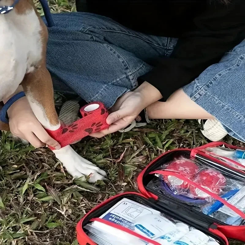 Dog and Cat Travel First Aid Kit: Emergency Supplies and Pet First Aid Manuals for Hiking, Camping, Backpacking and Hunting.