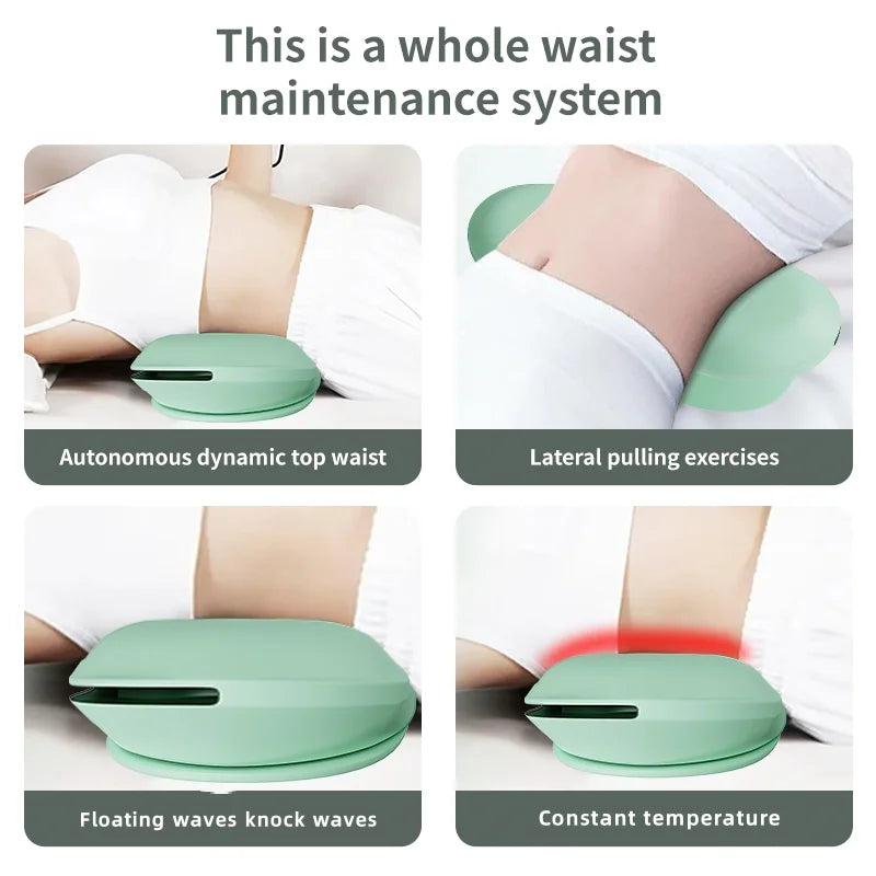 New Upgrade Air-Lip Stretch Low Frequency Thermal Vibration Waist Massage Heeling Spot Left and Right Swing + Up and Down Traction Massage Relaxation Accessories Health Care Supplies