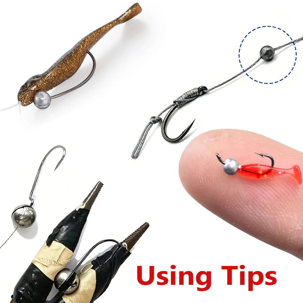 500 PCS Set Split Shot Fishing Sinkers 0.06g-5g 10 Removable Clip-On Alloy Weights 2mm-9.4mm Tackle Box  for Freshwater Saltwater Lake River Sea Boat Fishing Accessories Tools Set