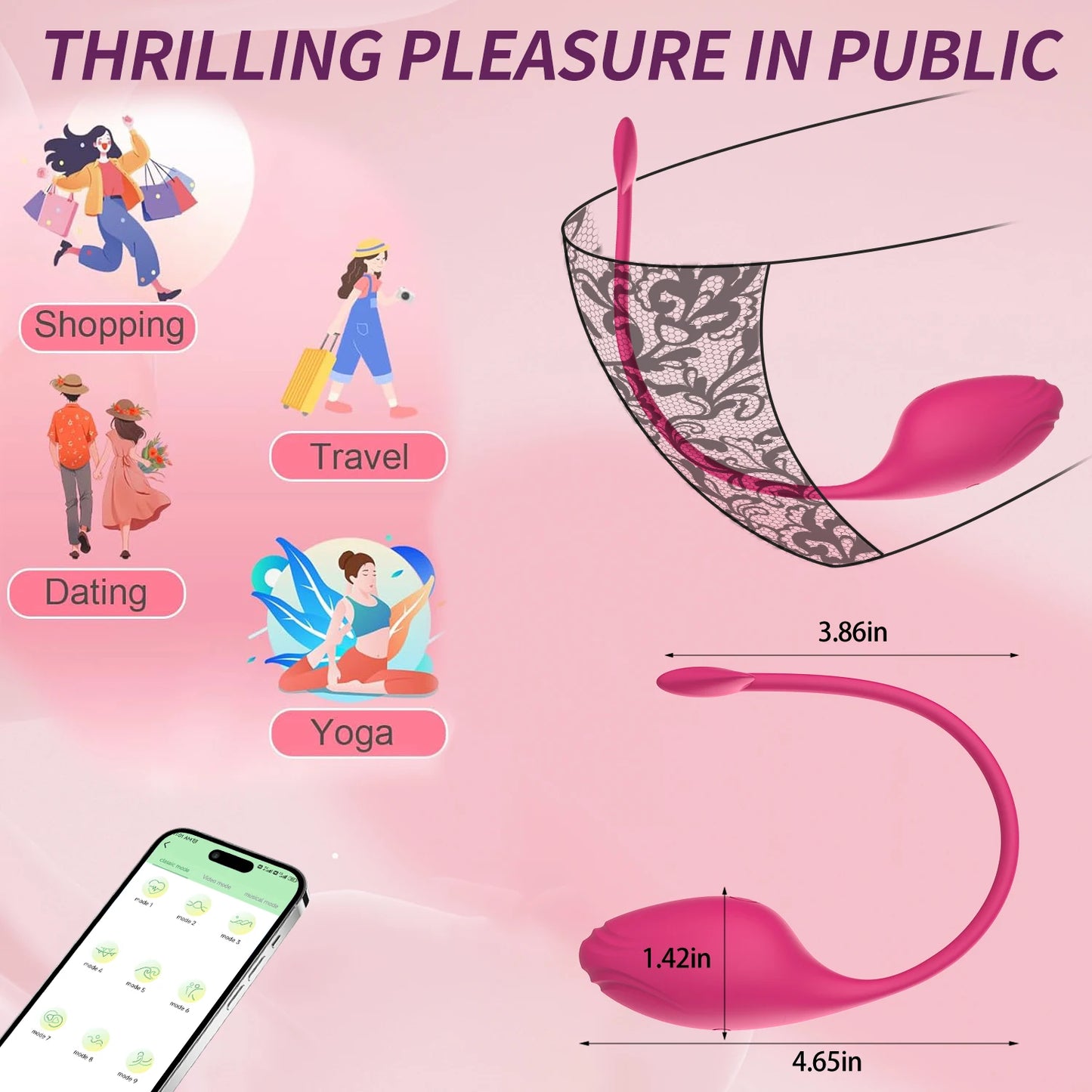 9 Modes Bluetooth G-Spot Dildo Vibrator Egg Outdoor Travel Endless Pleasure Supplies Adult Sex Toys For Women APP Control Clit Stimulator Vagina Anal Massager Female Masturbator Products