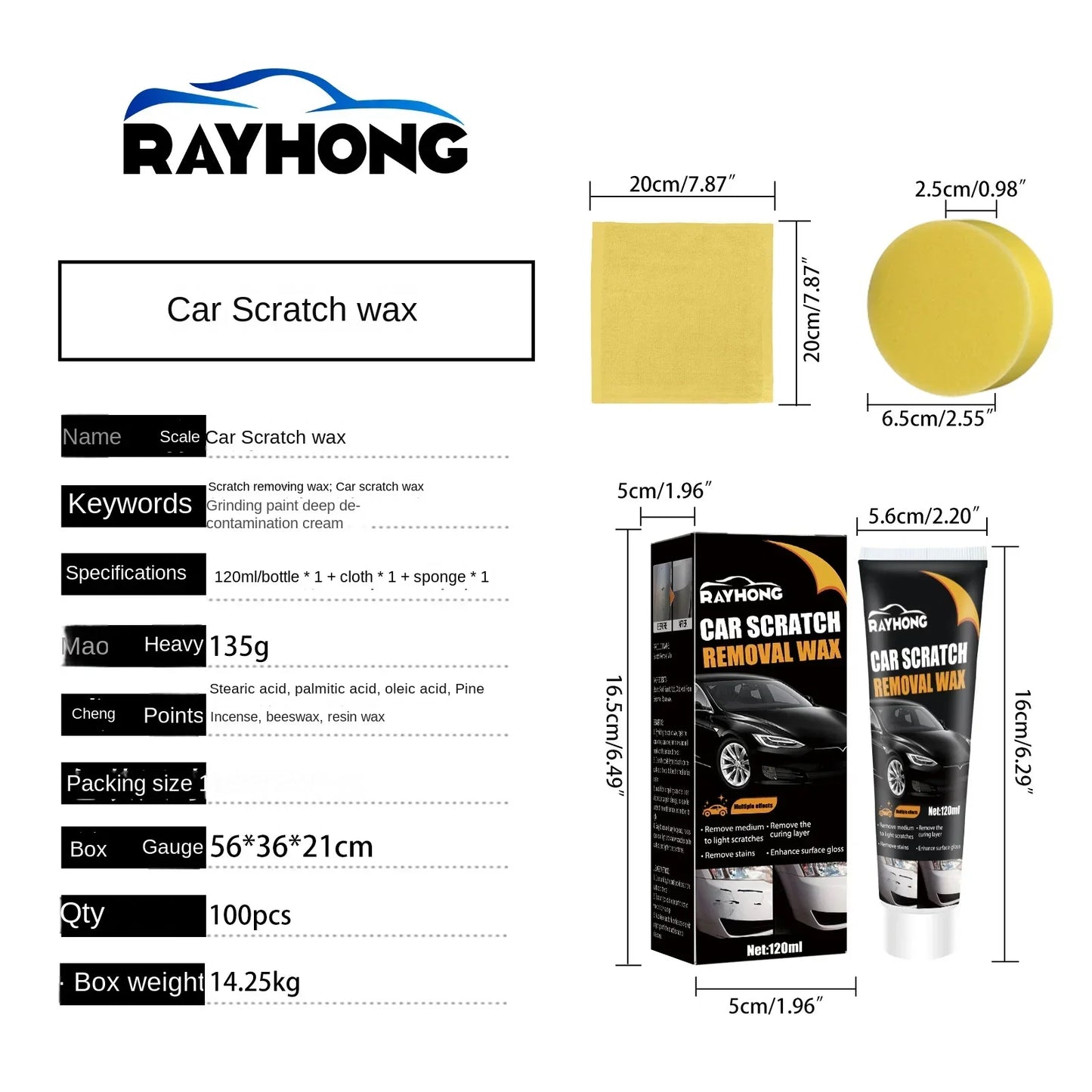 3-10PCS Car Scratch Repair Paste New Car Scratch Remover for Vehicles Premium Scratch Remover Kit with Wipe Sponge for Vehicles