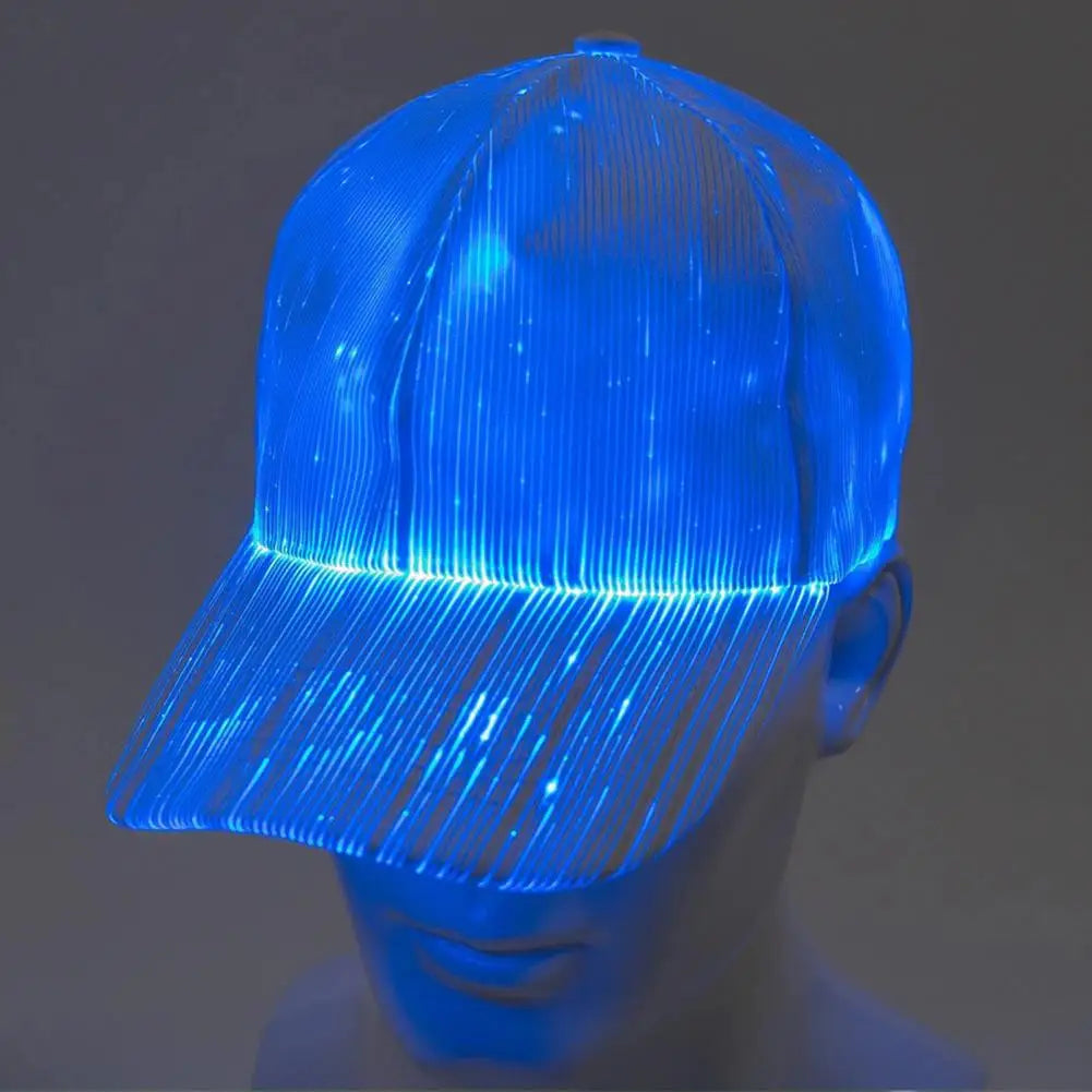 USB Reflective Light Fiber Optic LED Hat Light Up Baseball Cap Flash Glow Hat USB Rechargeable Hip-Hop Luminous Hat Halloween Cap Evening Rave Party Bar Night Club DJ Dancing Casual Streetwear Apparel Supplies