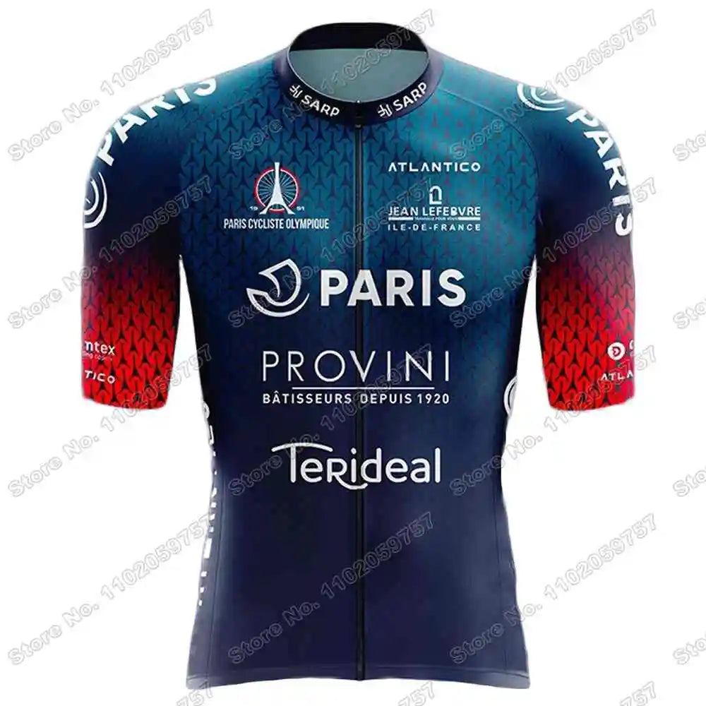 2024 Olympic Games Paris Cycling Olympique Cycling Jersey Set Summer France Cycling Clothing Men Road Bike Shirts Suit Bicycle Bib Shorts