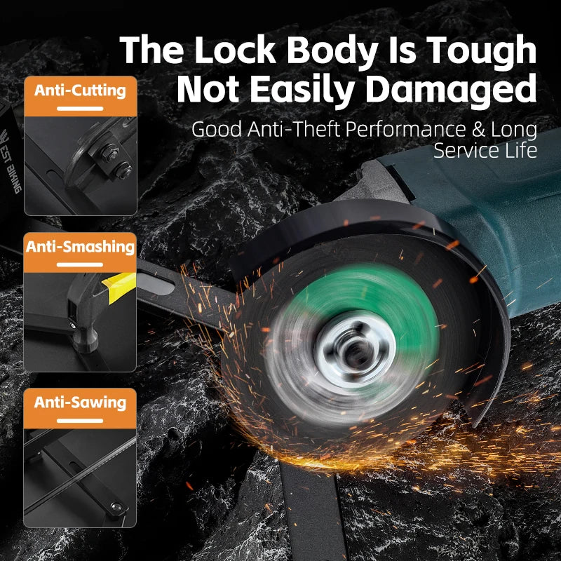 Foldable Bike Lock 3 Key Strong Security Anti-theft Bicycle Lock Heavy Duty Chain Cable Padlock Motorcycle Lock