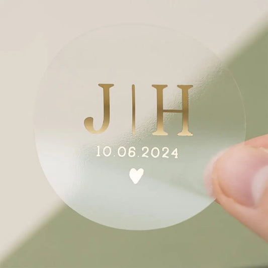 100 PCS Set Personalized Gold Foil Stickers Wedding Bridal Shower Party Appreciation Party Special Stickers Gift Tags