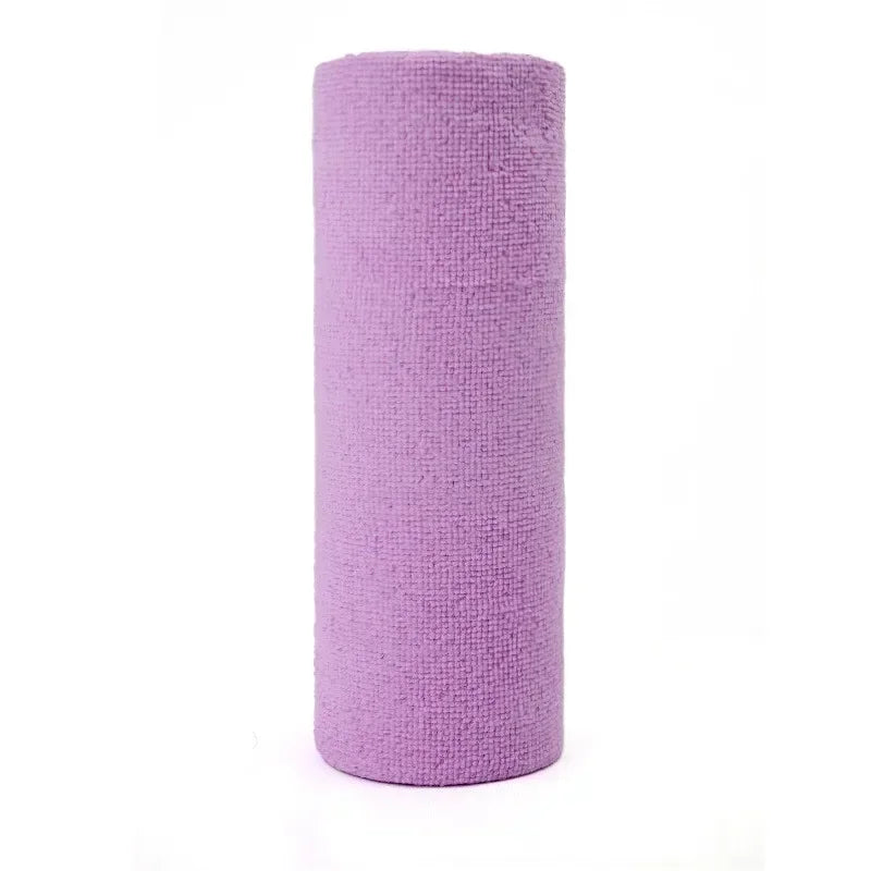 NEW Arrivals 50PCS 25x25CM 6 Colors Reusable Cleaning Wipe Household Kitchen Cloth Microfiber Towel Rolls Dish Rags Wash Paper Towel Replacement Car Home Office Cleaning Supplies