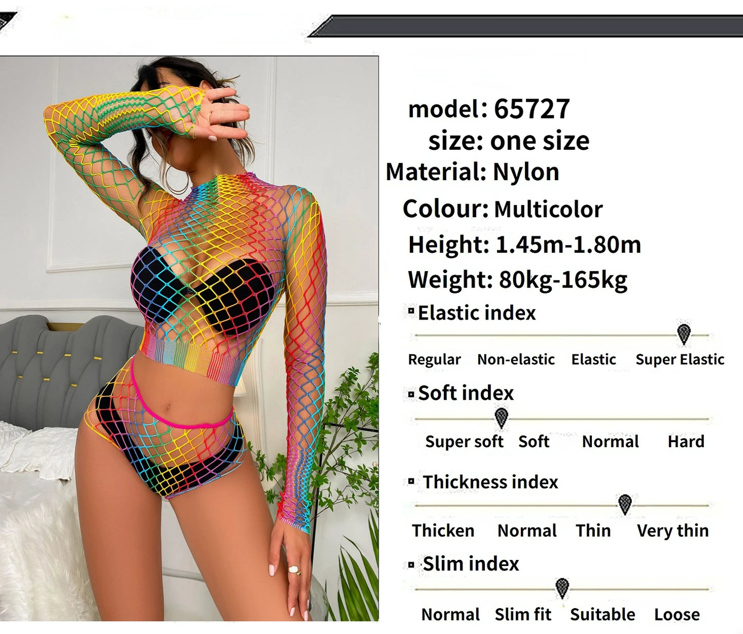 Women's Underwear Rainbow Beach Sexy Lingerie For Ladies Fishnet Iridescent Erotic Underwear Ladies Swim Party Sex Wedding Dress