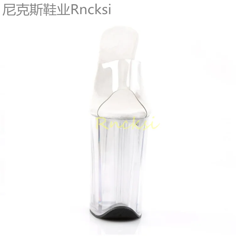 23cm Joker high-Heeled Toe-Leaking New Fashion Stiletto with Stylish Transparent Bottom Super High-Heeled Fish-Mouth Sandals Women Footwear Shoes Supplies