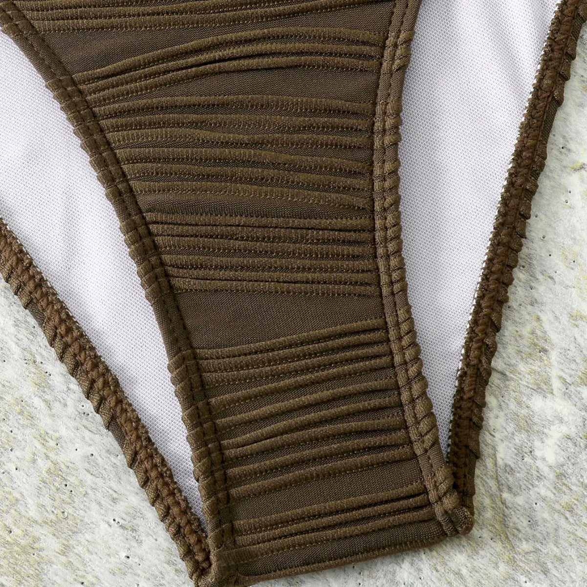 4 Colors Sexy Backless Folded Bikini Pure Color Three-Point Swimsuit Strap Binding Set Women's Adult Swimwear Bathing Set.
