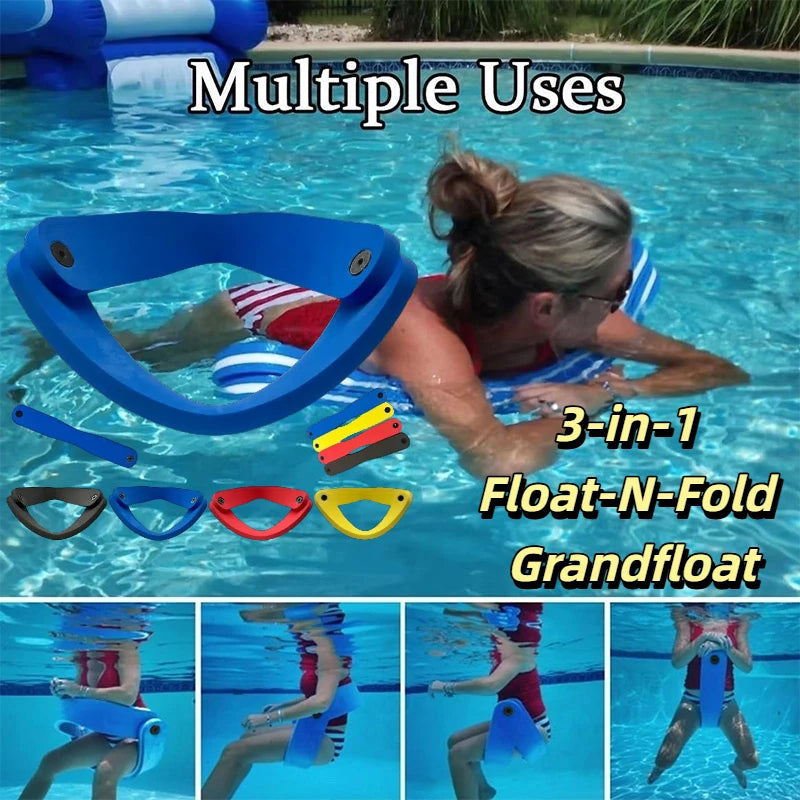 NEW 4 Colors 3in1 Grand Float-n-Fold Children Floating Chair Safe Civilized Water Lounge Chair Pliable Folding Beach Camping Home Water Pool Accessories