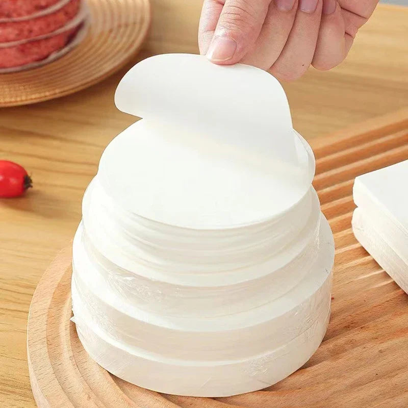 100 PCS Set 10/11/12cm  Round Hamburger Patty Paper Food Grade Non-Stick Baking PPaper For Burger Pressed Patties, Baking Cake Liner Cooking Tools Set