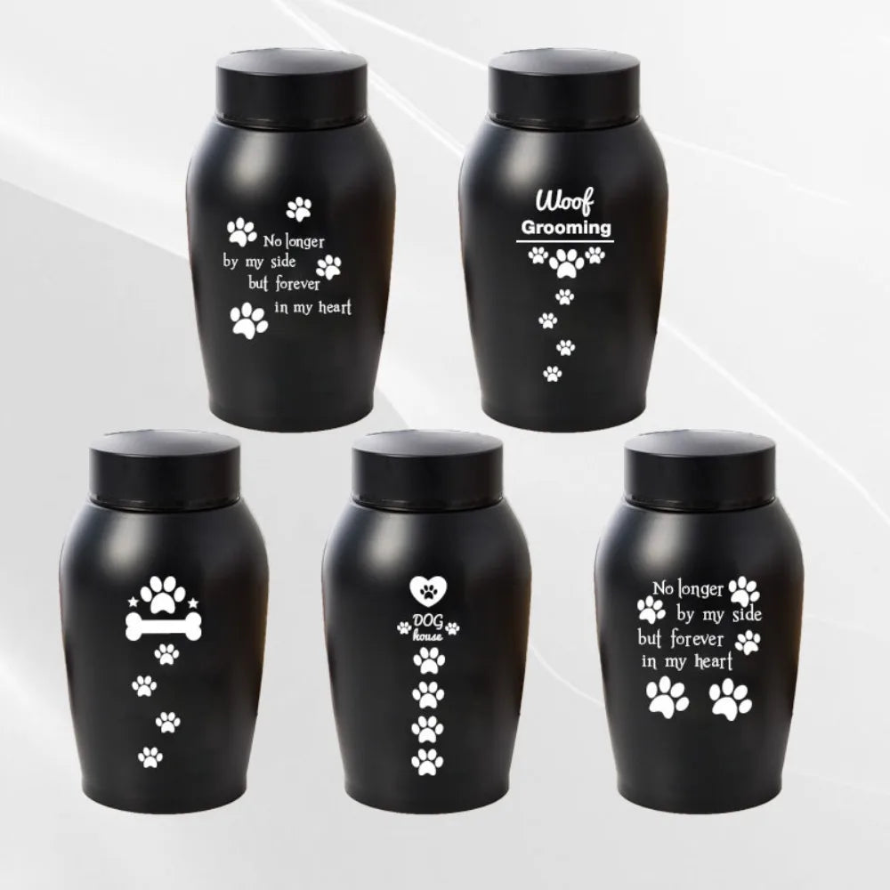 20 Styles Pets Last Farewell Columbarium Stainless Steel Pet Ashes Urn Black Moisture-Proof Memorial Pet Urn Portable Pet Cremation Urn For Small Animals