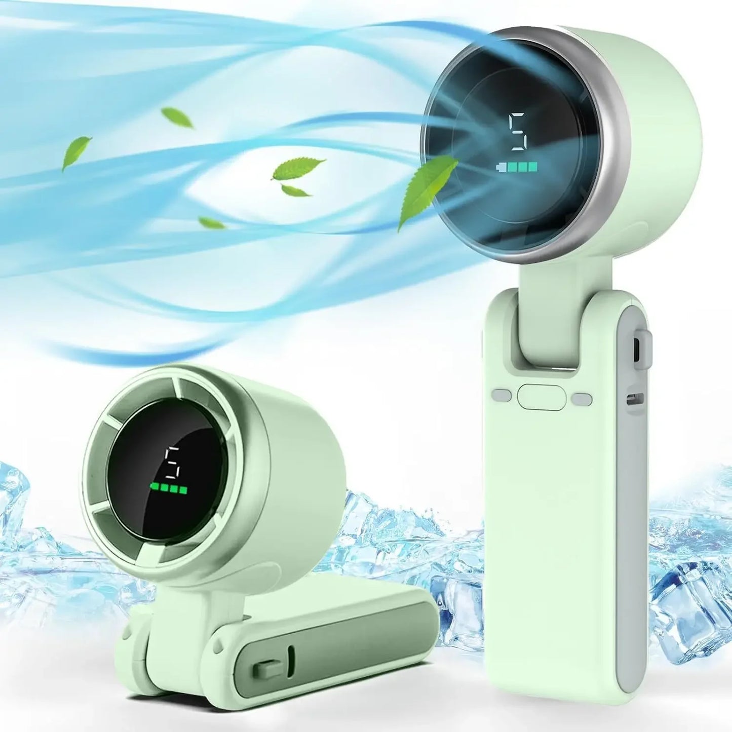 3 in 1 Wireless Fan, 5-Speed, 3600mAh Powerful Turbo Air Cooler Foldable Portable  High Winds Rechargeable Lithium Battery, USB Charging, Outdoor Transport Travel Mini Fan Air Cooling Supplies.