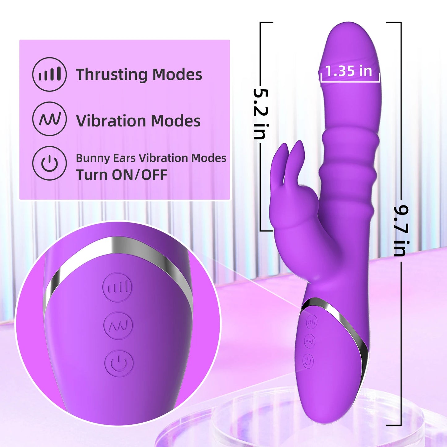 Rabbit Vibrator 3-frequency Telescopic 10-frequency Vibrator G-spot Nipple Clitoral Stimulator Female Sex Toys Adult Products