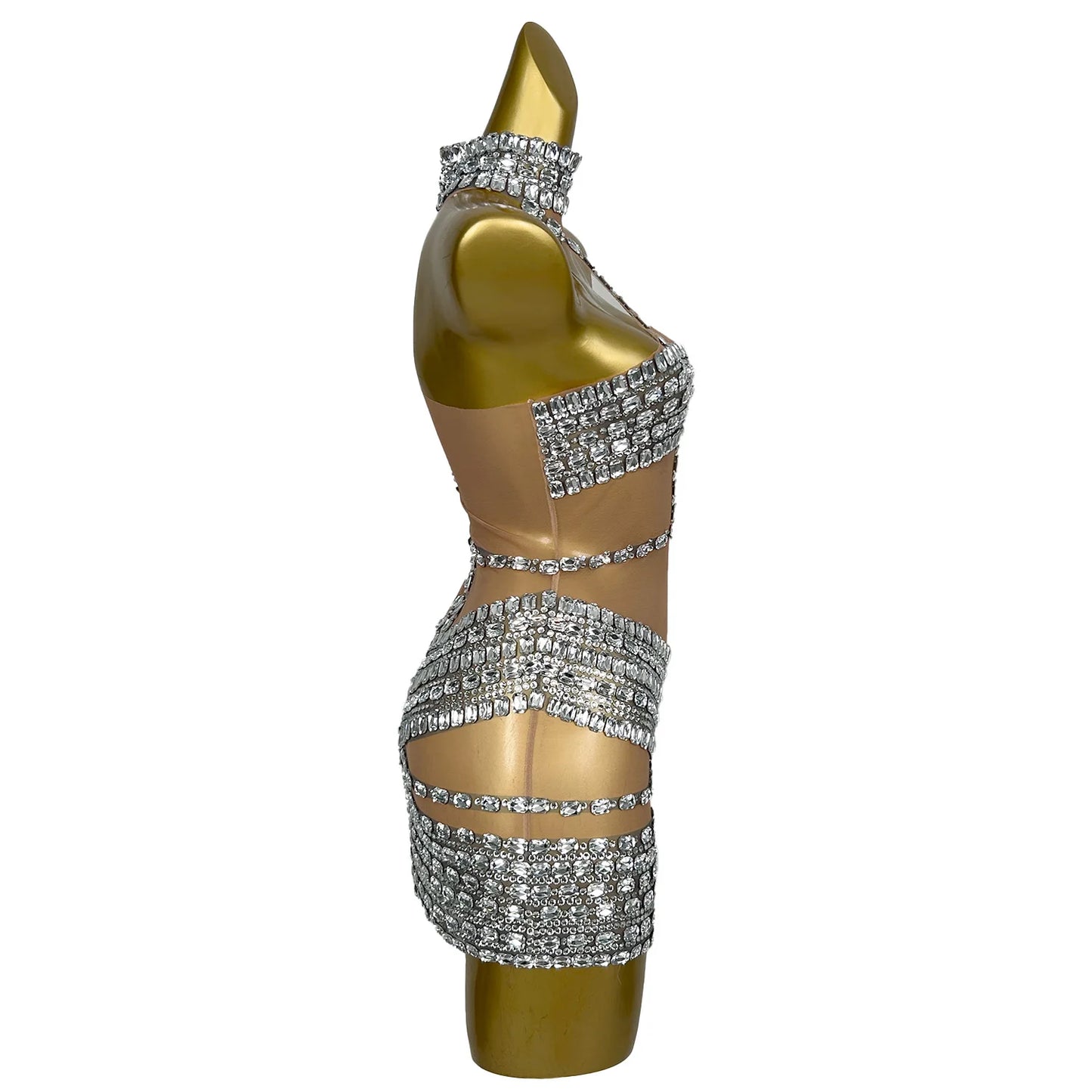 Low-Price Sales are Limited NEW Arrivals Sparkly Diamonds Mini Dress for Women Sexy Evening Nightclub Party Celebrate Birthday Dress Photo Shoot Performance Stage Wear