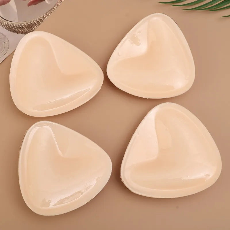 Thicken Chest Push Up Sticky Bra Double Sided Women Swimsuit Bikini Removeable Silicone Self-adhesive Cup Enhancer Chest Pad