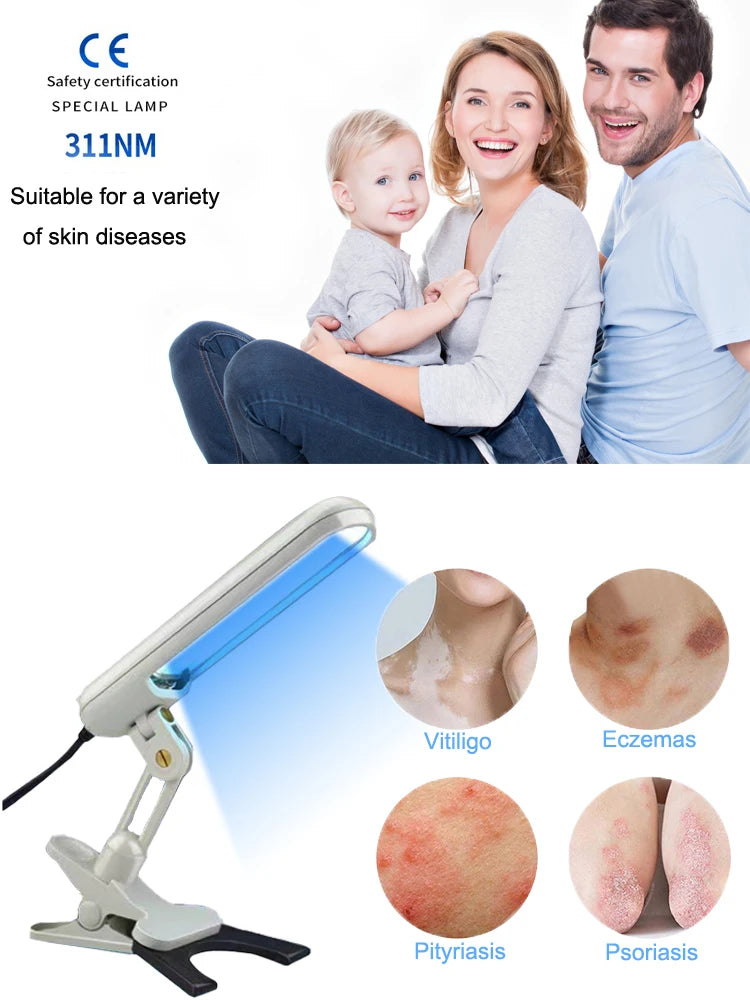 NEW 311nm UVB Treatment Instrument Vitiligo Psoriasis Skin Treatment Device Light Narrow Band Ultraviolet Phototherapy Lamps Skin Care Accessories Supplies Health Care Products