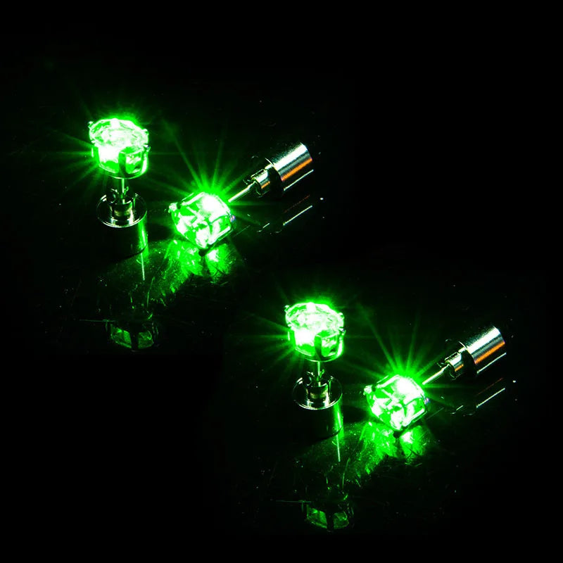 2/5 Pair LED Earring Rave Festival Party Bar Night Club Glowing Earring + Hair Ties Girl Women Ear Accessories Light Up Bling Ear Stud Gogo Dance Fashion Jewelry Accessory Sets