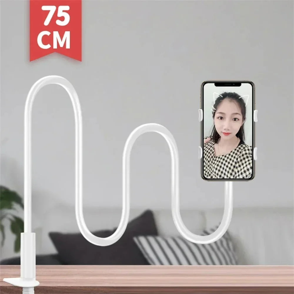 4 Colors Portable Flexible Clip on Phone Holder Stand Gooseneck Arm Lazy Desktop Bracket Mount Base for iPhone Samsung Xiaomi Smartphones