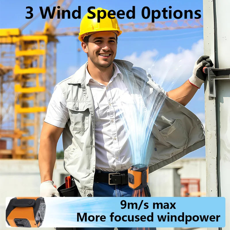 New 10000mAh Waist Fan with Power Bank & Flashlight - High Speed Portable Fan USB Rechargeable for Hiking Running Outdoor Camping Travel