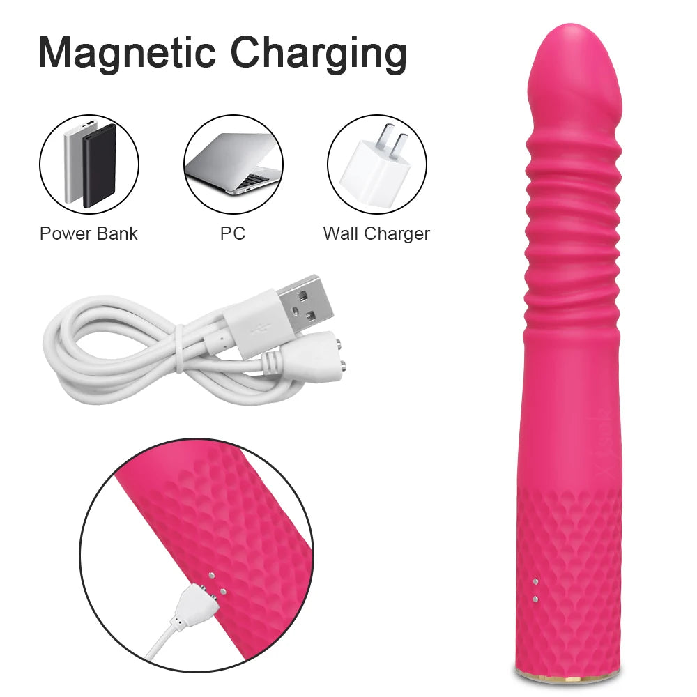 Automatic Retractable Dildo Vibrator Sex Machine for Women G-spot Thrust Vaginal Masturbator Clitoral Stimulator Female Sex Toy