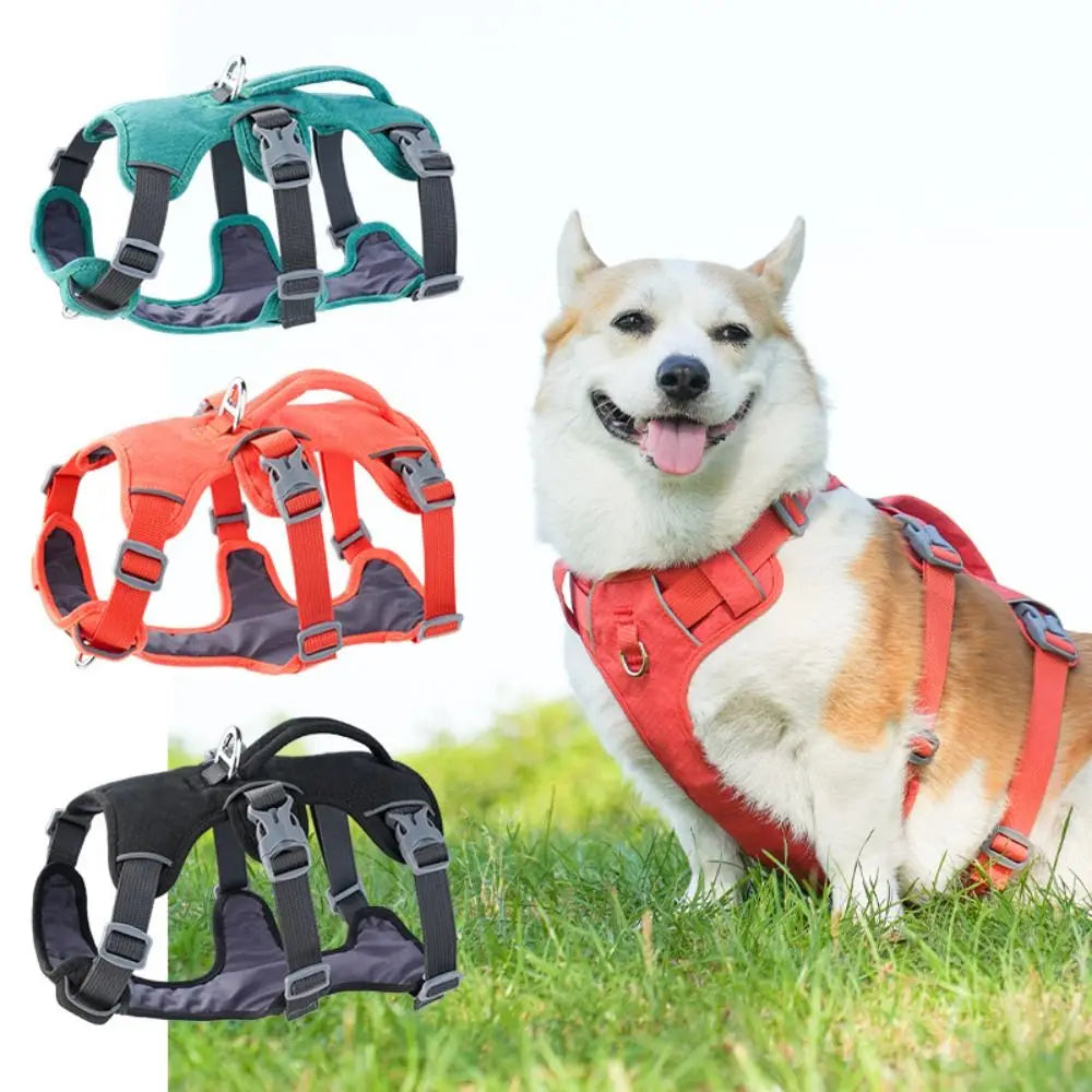 NEW Reflective Vest Dog Harness With Handle Escape Proof Reflective Pet Harness Shock-Absorbing Breathable Pet Vest