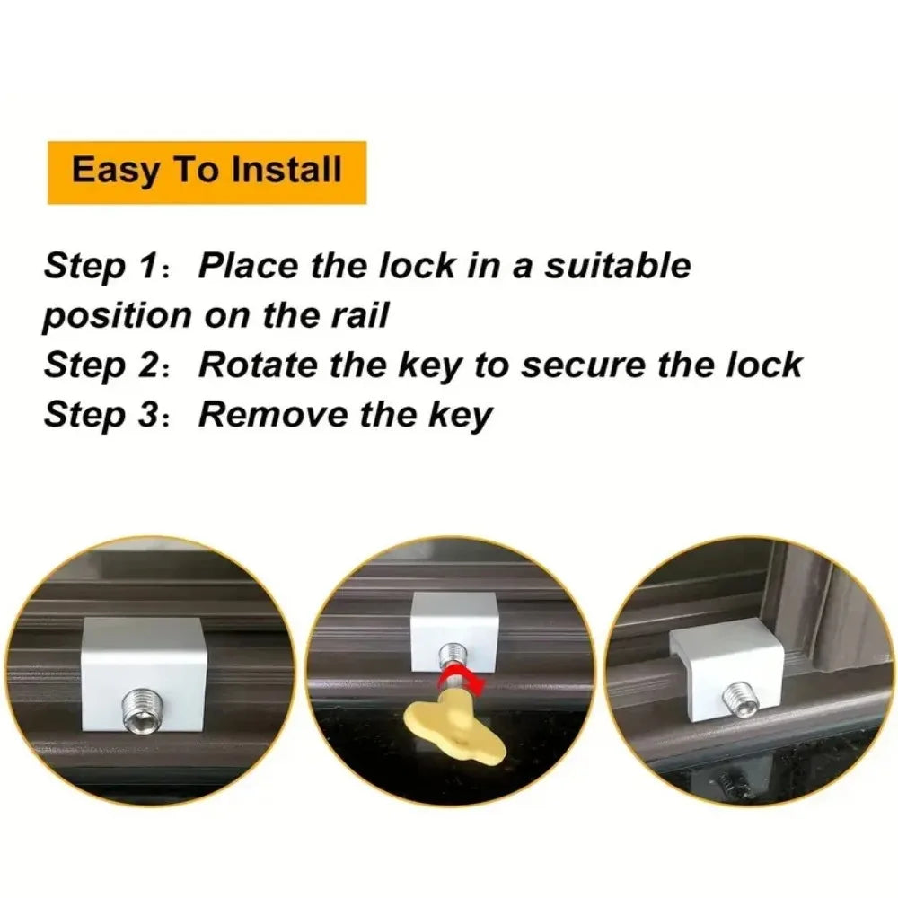 NEW Arrivals Babies Kids Pets Anti-Theft Limit Shutter Door Lock Adjustable Window Restrictor Lock Stopper Safety Locks Child Protection Baby Safety Device
