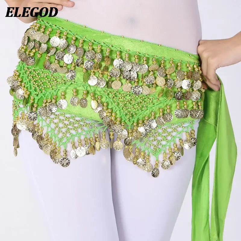 NEW Luxury Women Belly Dance Waist Belt Skirt Adult Sexy Indian Dance Hip Wrap Waist Chain Oriental Lady Belly Dance Hip Scarf Velvet Skirt