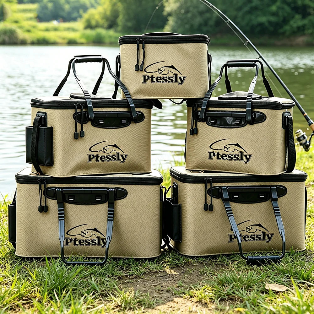 Small(30-11L) Large (40-28L) Durable EVA Portable Fishing Gear Bag - Quick-Collapse Live Fish Bucket & Tackle Storage - Perfect Camping Water Sea Container River Lakes Fishing Accessories