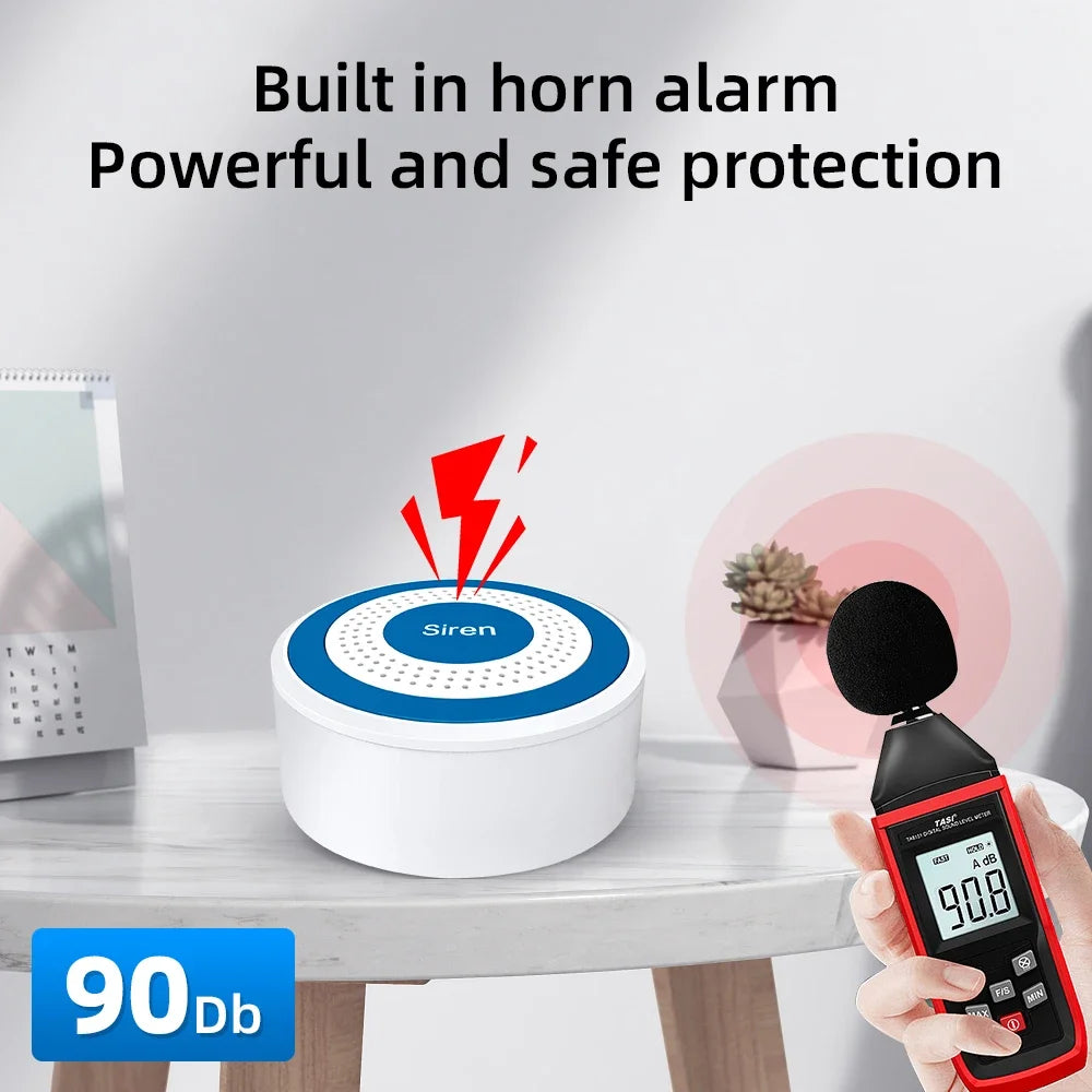NEW Arrivals Mini Alarm Siren Wireless 433MHz Sound & Light Indoor Strobe Siren High Decibel Horn Siren For Home Security Alarm System
