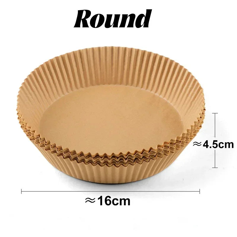 Round Air Fryer Paper Disposable Non-Stick Air Fryer Baking Papers Microwave Oven Pot Oil Absorbing Basket Kitchen Accessories