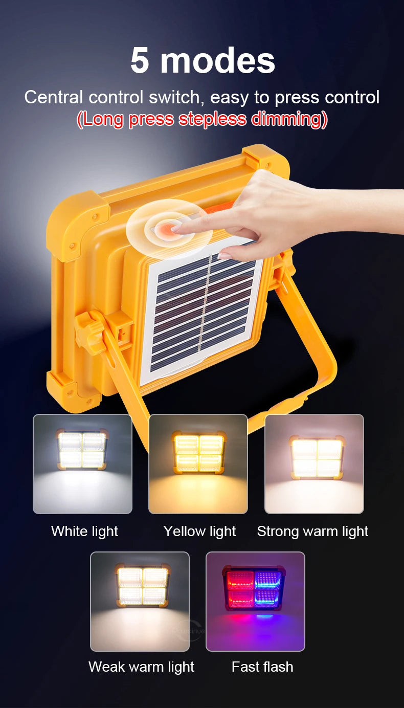 10000000LM Solar Portable LED Lamp Bright Rechargeable Multifunction Waterproof Camping Lamps Outdoor Emergency Portable Lantern