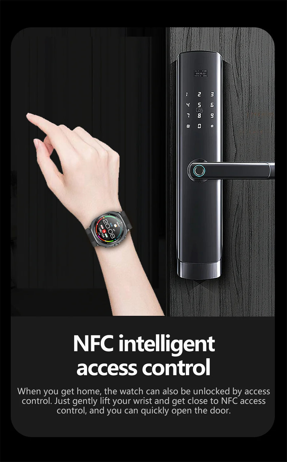 New Health Track Smartwatch NFC Air Pump Airbag Lipids ECG+PPG Uric acid Health BT Call Measure Health Smartwatch Men Women Sports Health Care Supplies