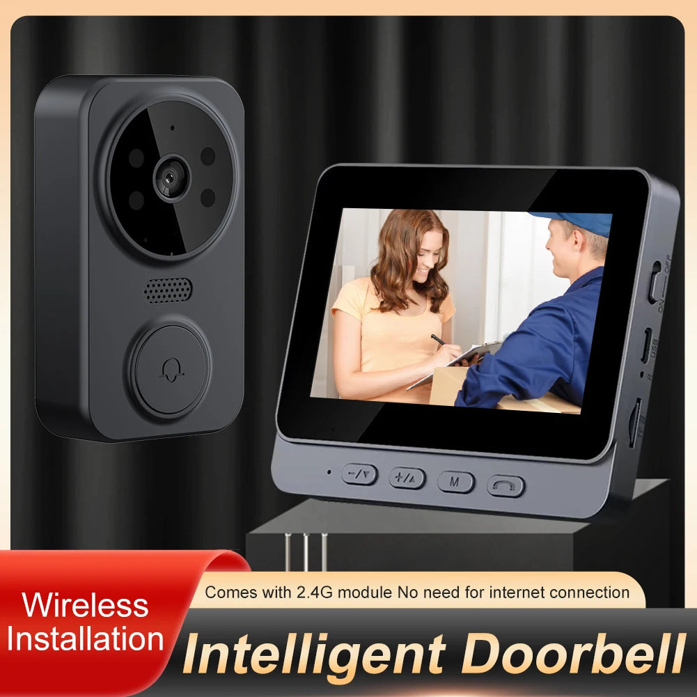 NEW Arrivals High Quality Door Eye Camera System 2.4G Wi-Fi 800mAh Battery Video Intercom Night Vision Door Cameras 4.3 Inch IPS Screen Digital Magic Door Eye Two-Way Intercom Home Security Devices Supplies