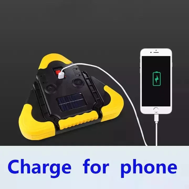 NEW Tripod Warning Light LED Multi-Function Car Emergency Light USB Phone/Solar Charging Car Triangle Safety Warning Sign with Camping Light Car Accessories