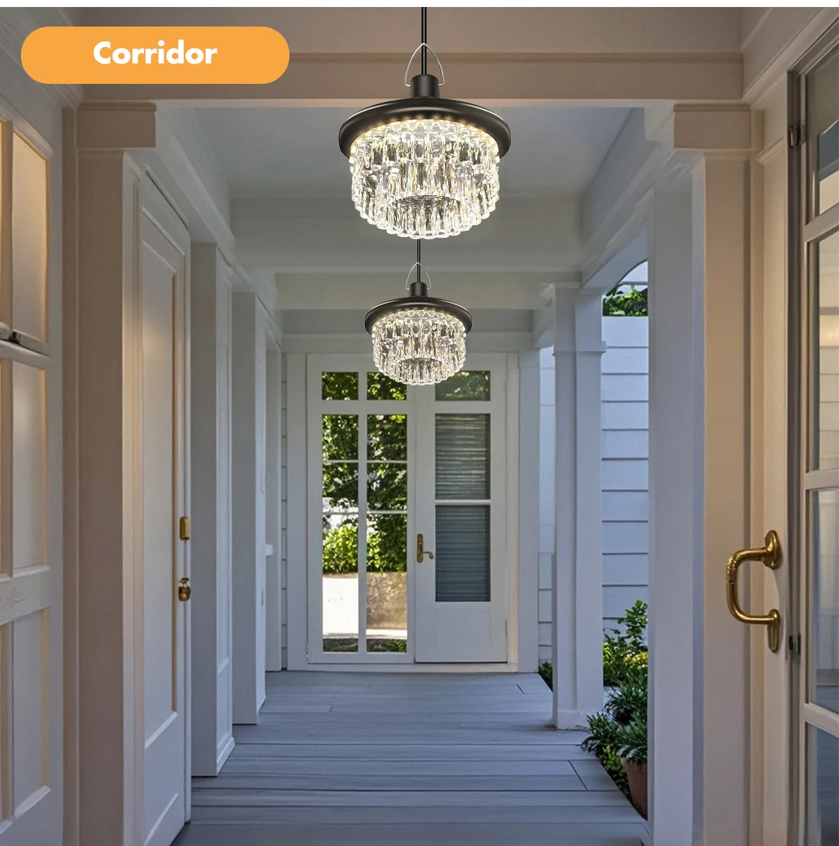 Waterproof Crystal Solar Pendent Light LED Solar Light Outdoor with Adjustable Color Changing Solar Garden Lamp for Gazebo
