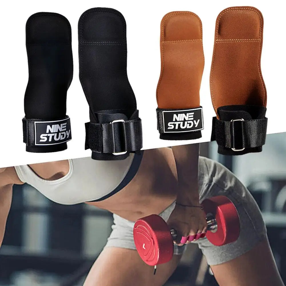 Bench Press Weight Lifting Wrist Hooks Straps Deadlift Gloves and Grip Pads for Fitness Gym Training Dumbbell Pull-Up