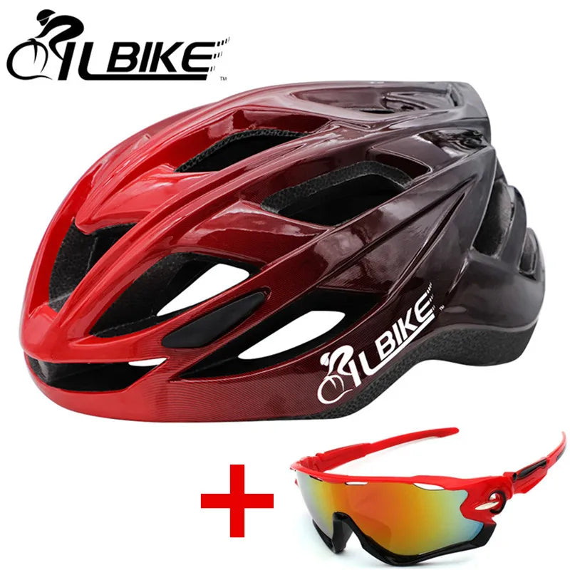 NEW Arrivals 2PCS SET  Safety Cycling Helmet Lightweight Bike Helmet Adjustable for Adult Men Women Mountain & Road Bicycle Helmet with Sunglasses