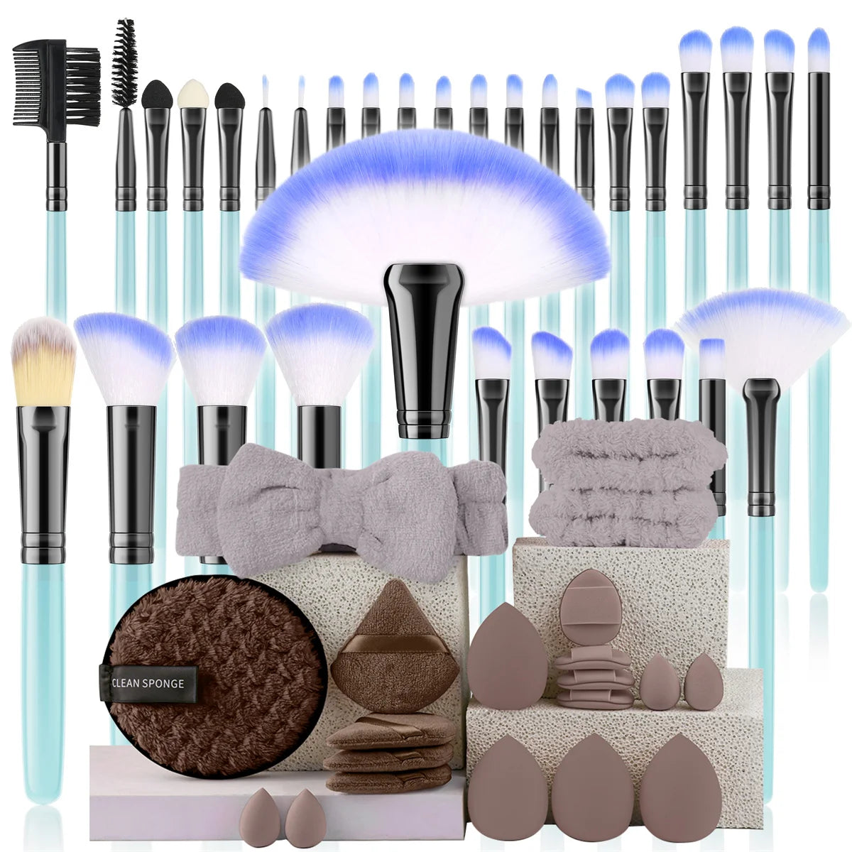 32 PCS Set 27 Colors  Professional Makeup Brush Set Cosmetic Tools for Powder Eye Shadow Foundation Blush Blending Beauty Makeup Brush Kit for Makeup Starters Women Cosmetic Tool Sets