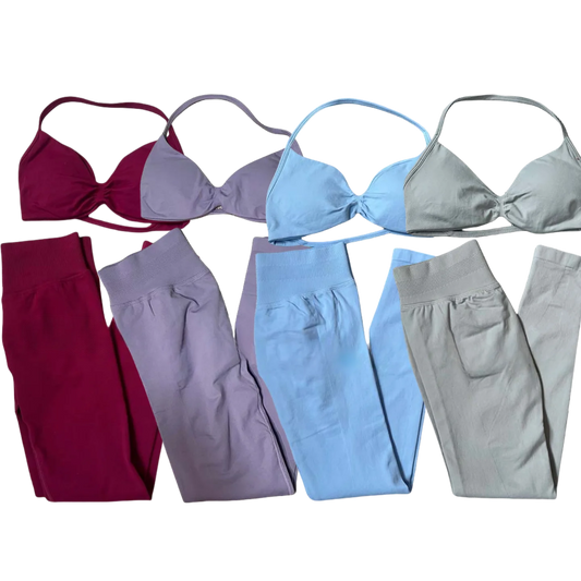 NEW Arrivals 10 Colors Women Gym Breathable Fashion Yoga Fitness Clothes Hip Pants Tie Bra Comfortable Sports Pilates Fitness Set