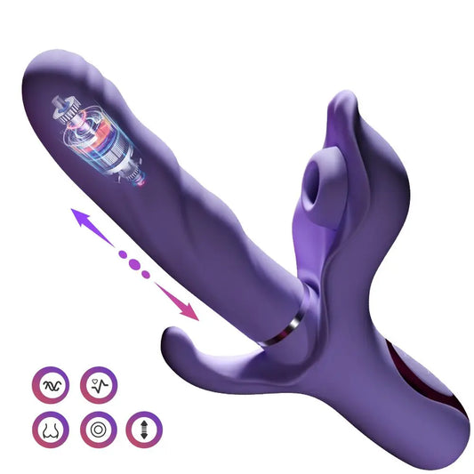 10 Modes Telescopic Vibrators For Women Clitoris Stimulator Anal Plug  Vagina Sucker Masturbator Mute Waterproof Adult Sex Toys